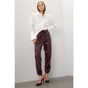 Natori Purple Vegan Leather Joggers